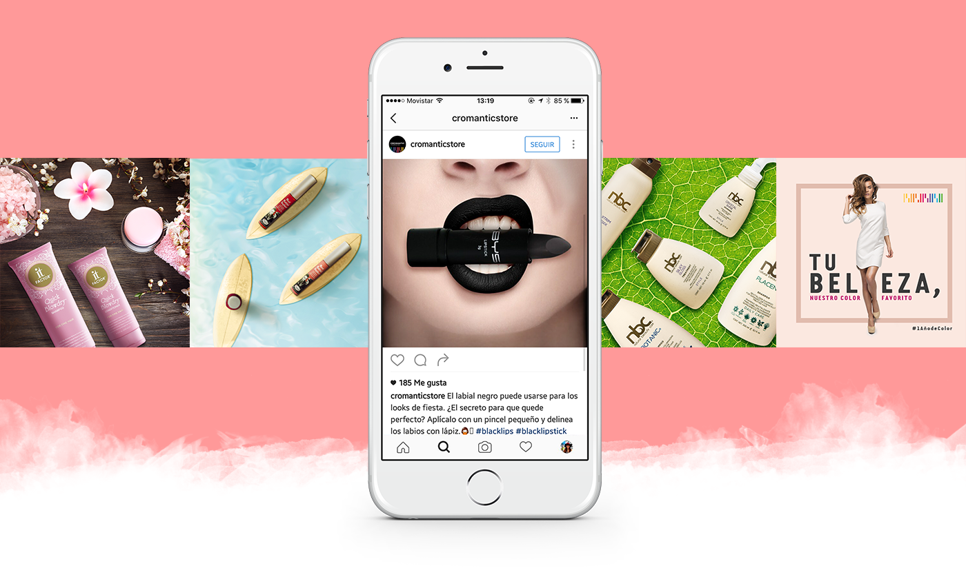 cromantic beauty design social media lipstick Advertisign nails makeup art direction  graphic design 