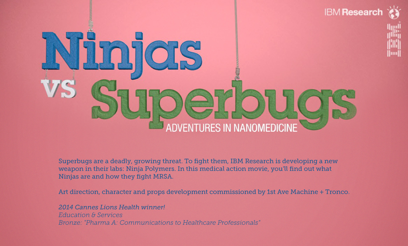 IBM Antibiotics medical cells Character design  bug ninja color