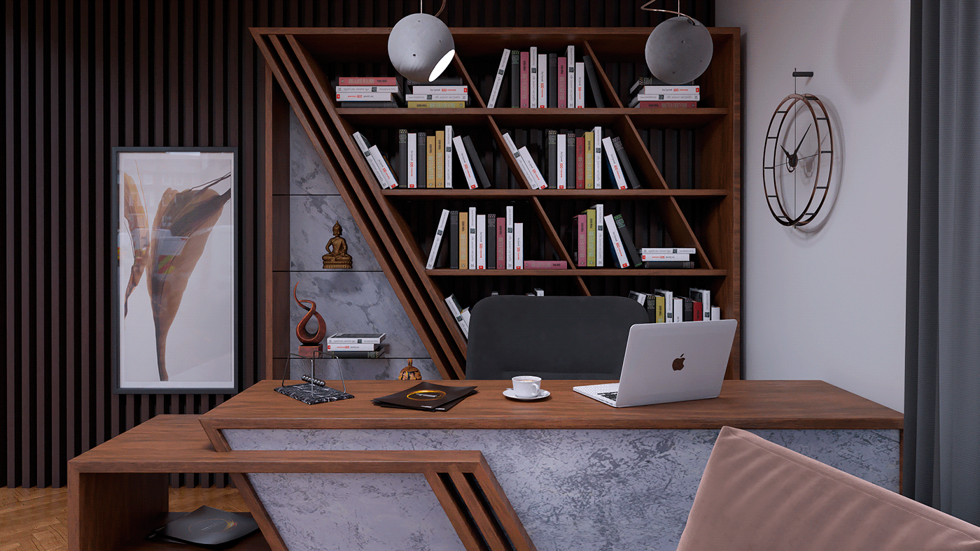 blender cycles Interior Office photoshop