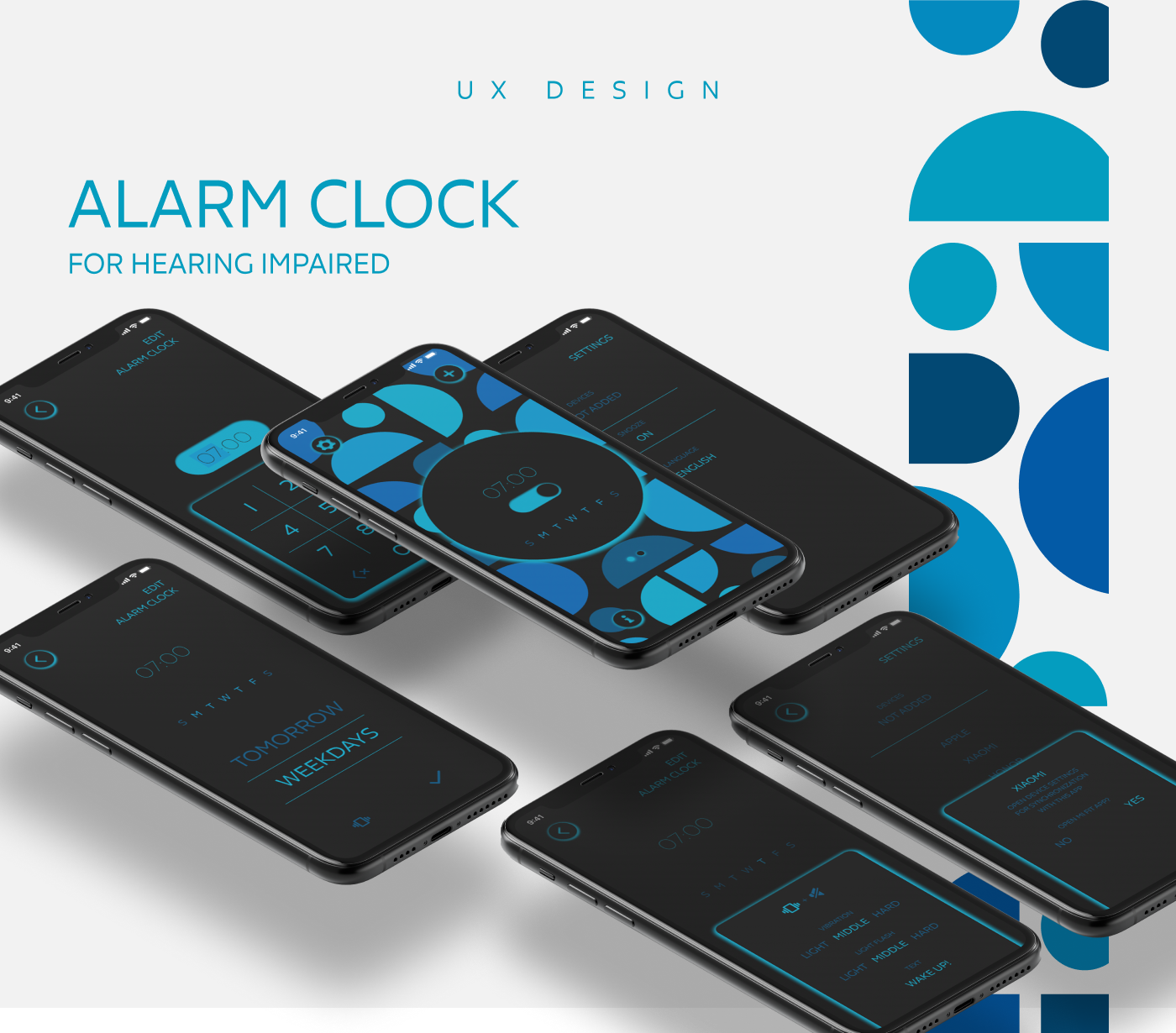 alarm app blue clock Figma miro principle UI ux watch