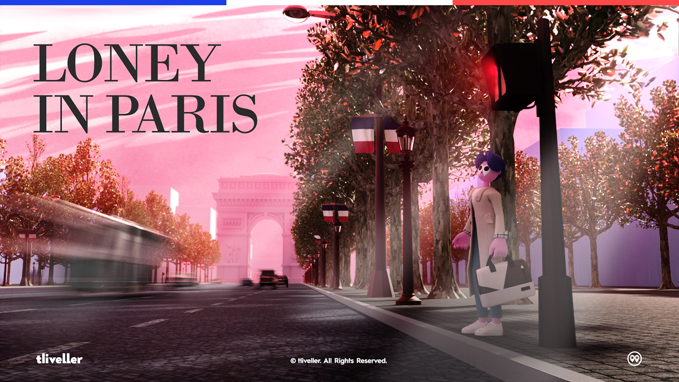 Paris Travel arttoy Character ILLUSTRATION  eiffel tower louvre tliveller 3D 3D Character