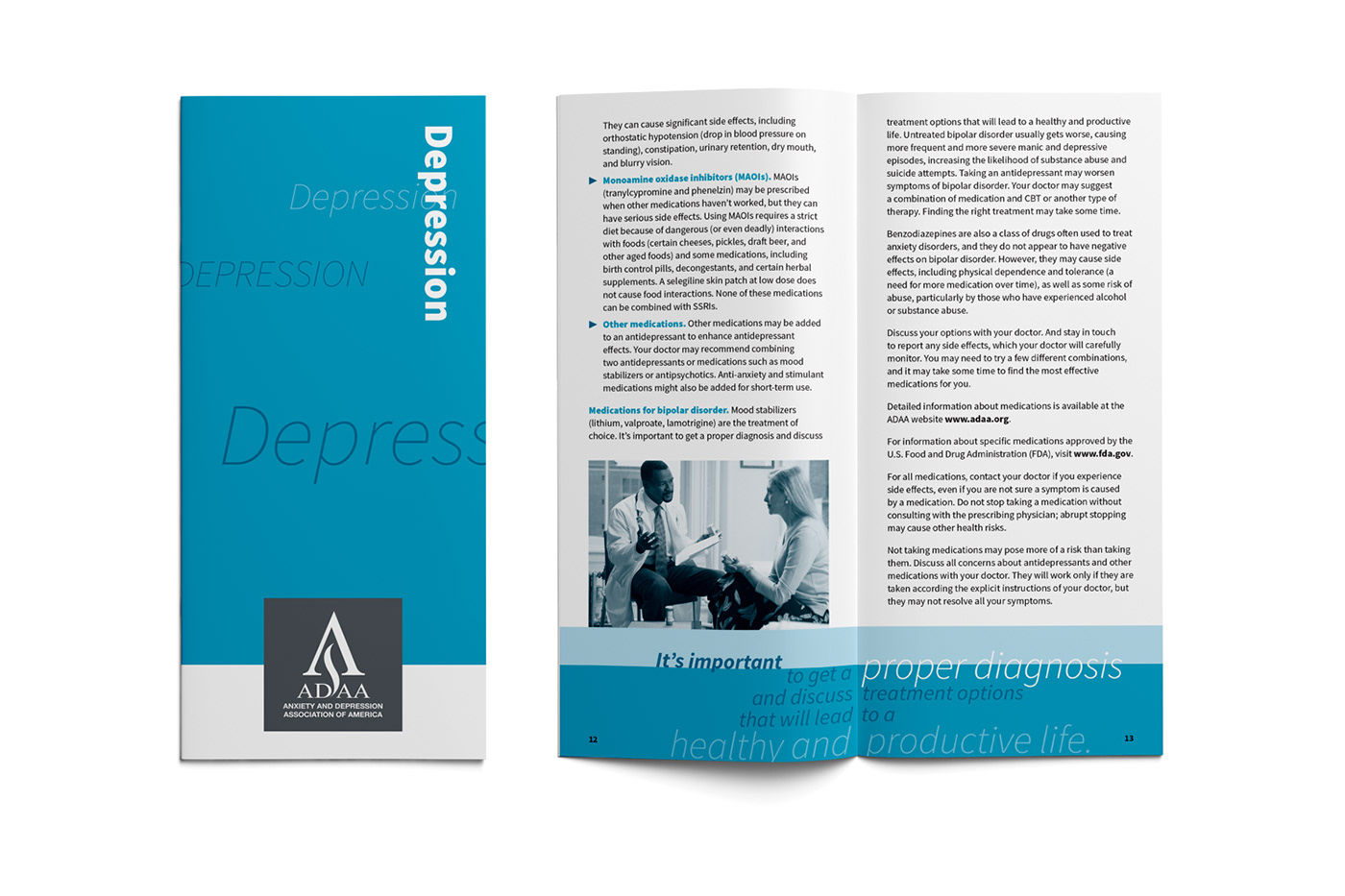 brochure series branding  mental health anxiety PTSD depression
