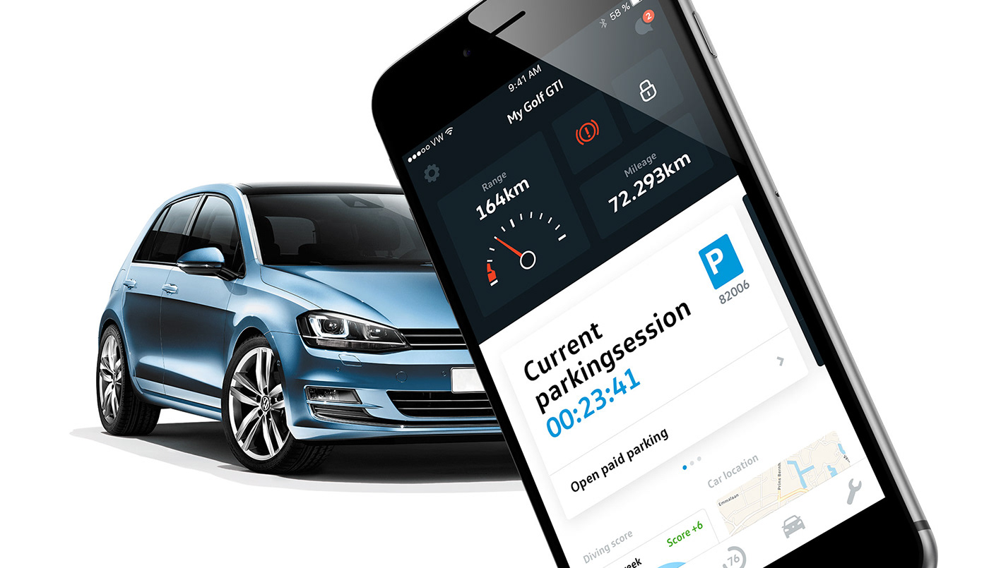 volkswagen Audi app car dashboard digital UI service Interface design