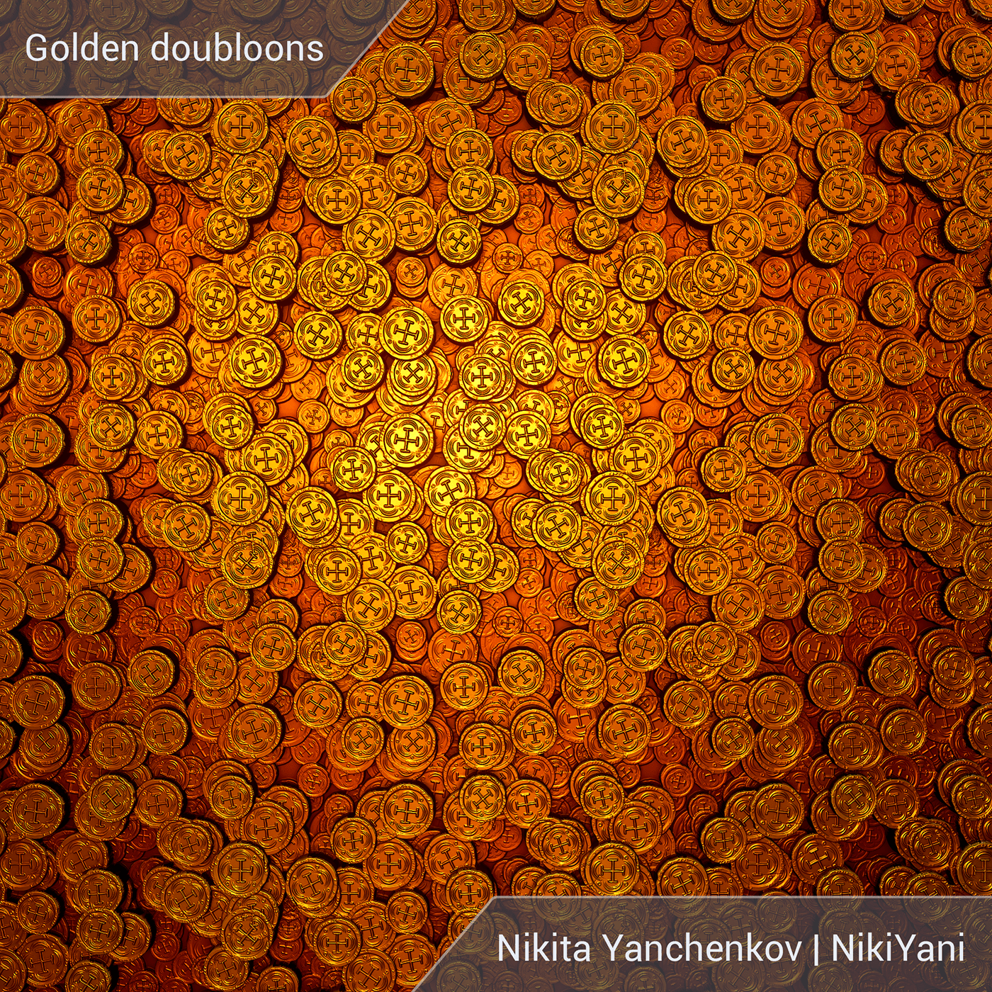 3D CG Doubloons golden material nikiyani substance designer  texture