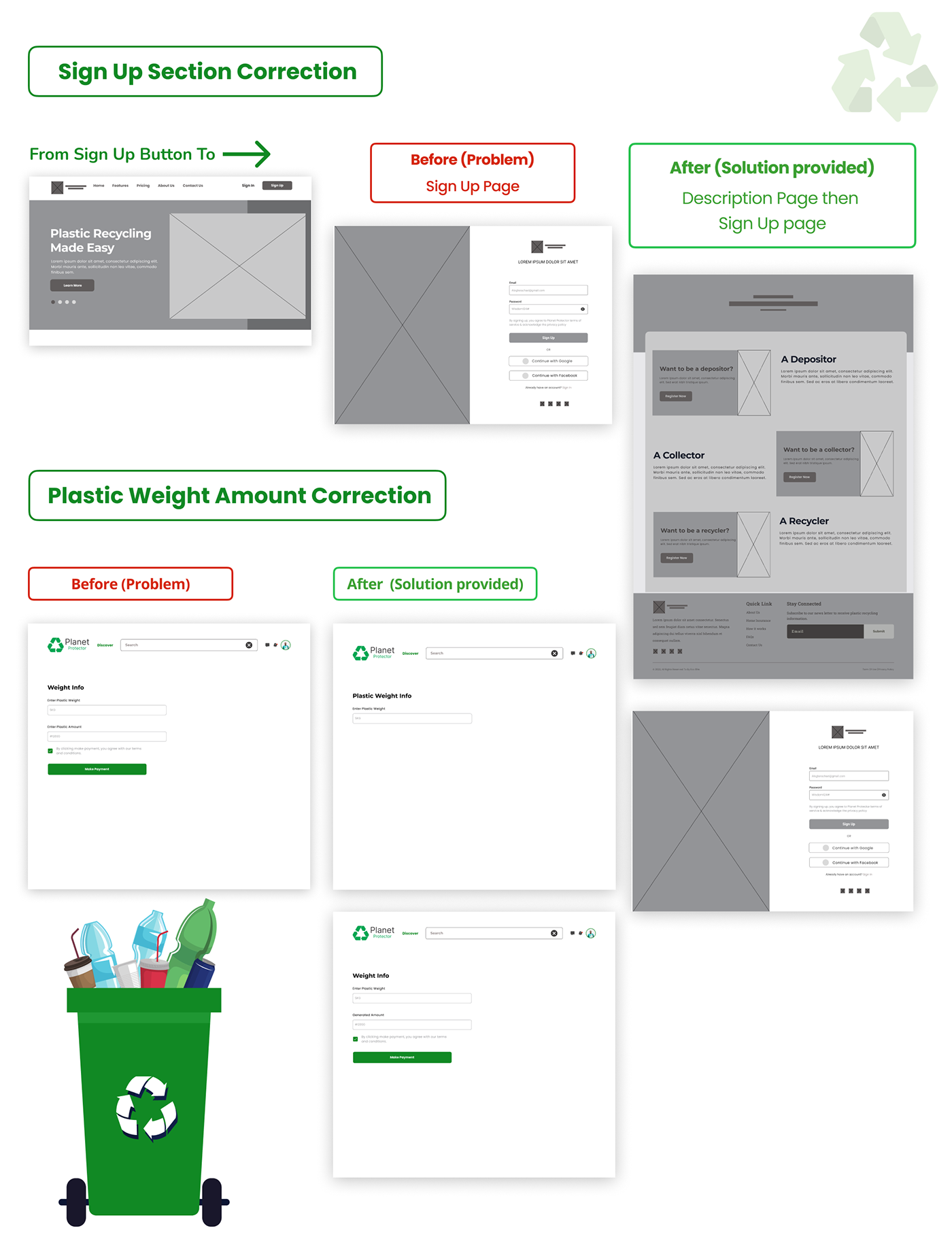 Case Study Figma landing page recycling UI/UX uiux casestudy user interface UX design waste Web Design 