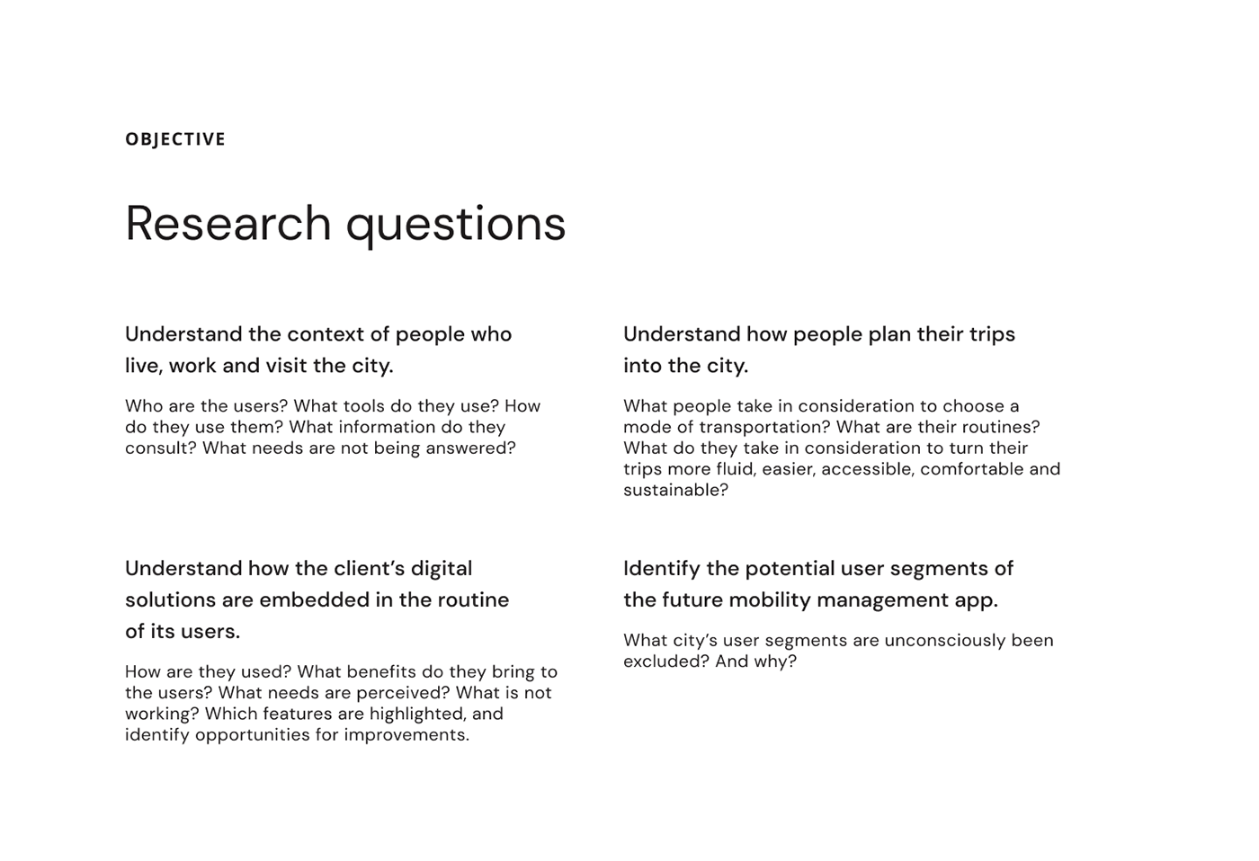 mobility product research UX Research UX Research Methods