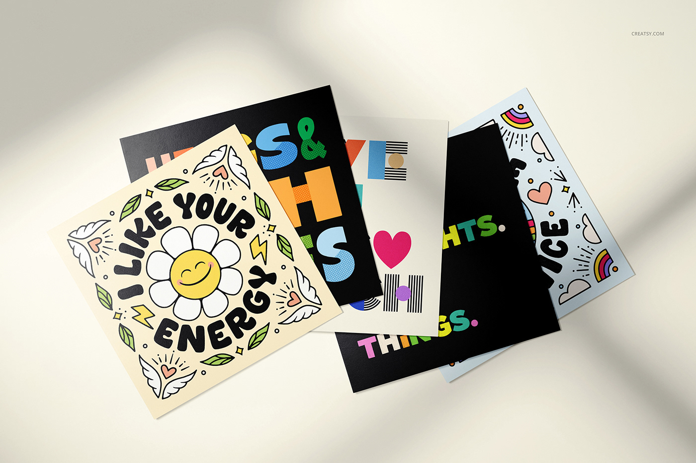 mock-up Mockup template cards card postcard creatsy postcards greeting paper