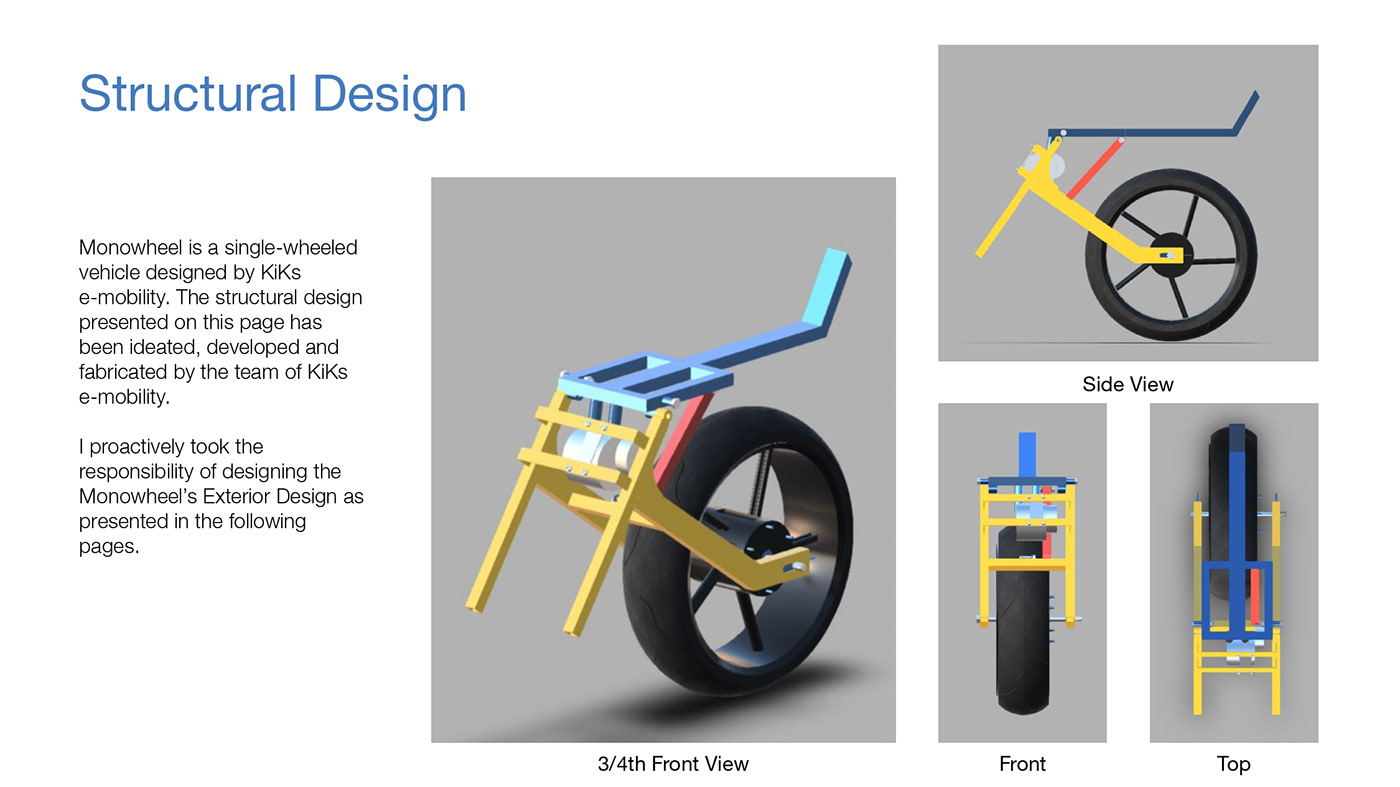 Automotive design e-mobility exterior design monowheel Render transportation