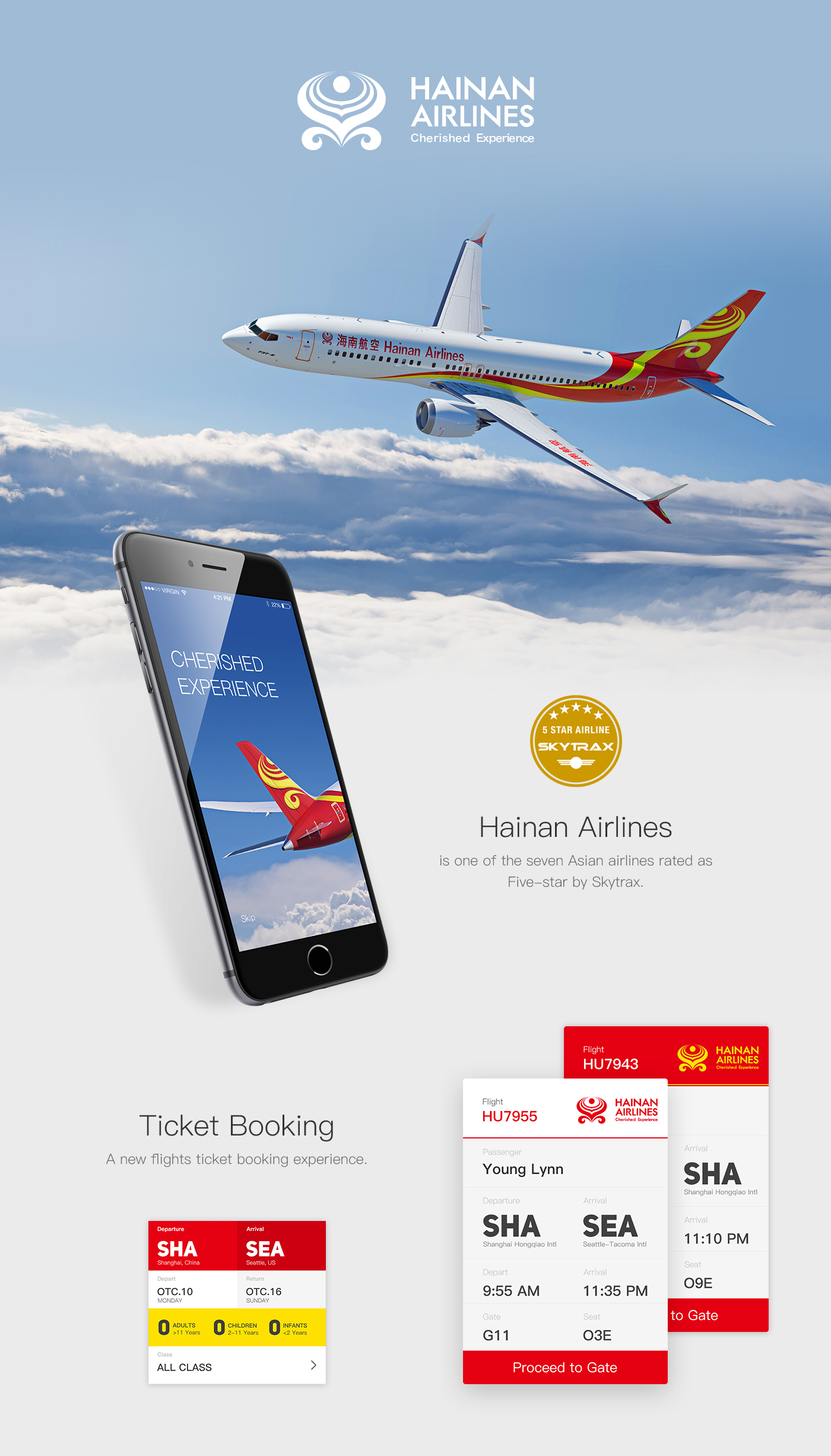 UI ux app Booking Airlines tickect hainan
