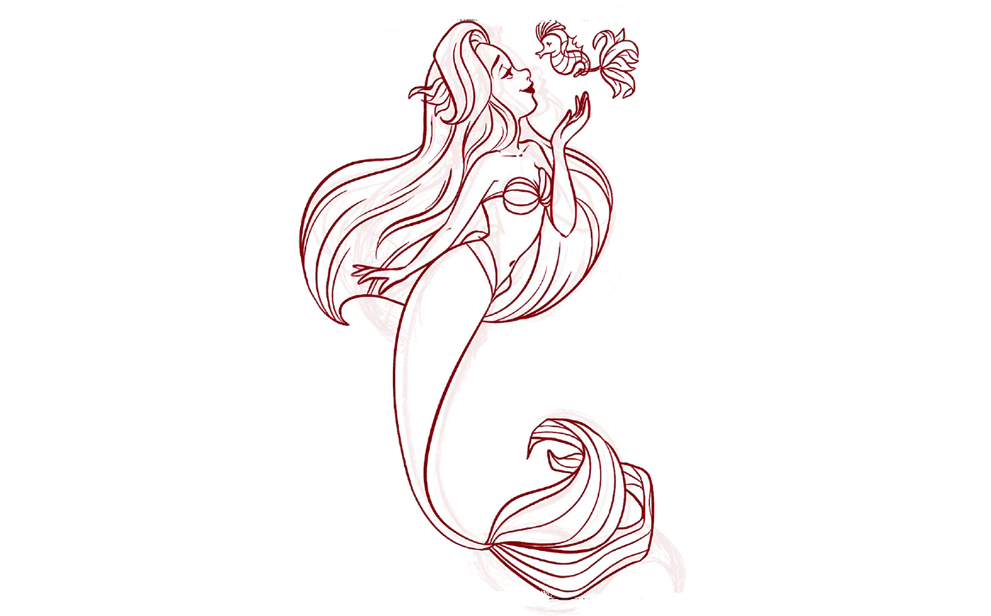sketch Character design  Digital Art  ARIEL little mermaid fanart Drawing  mermaid Procreate artwork