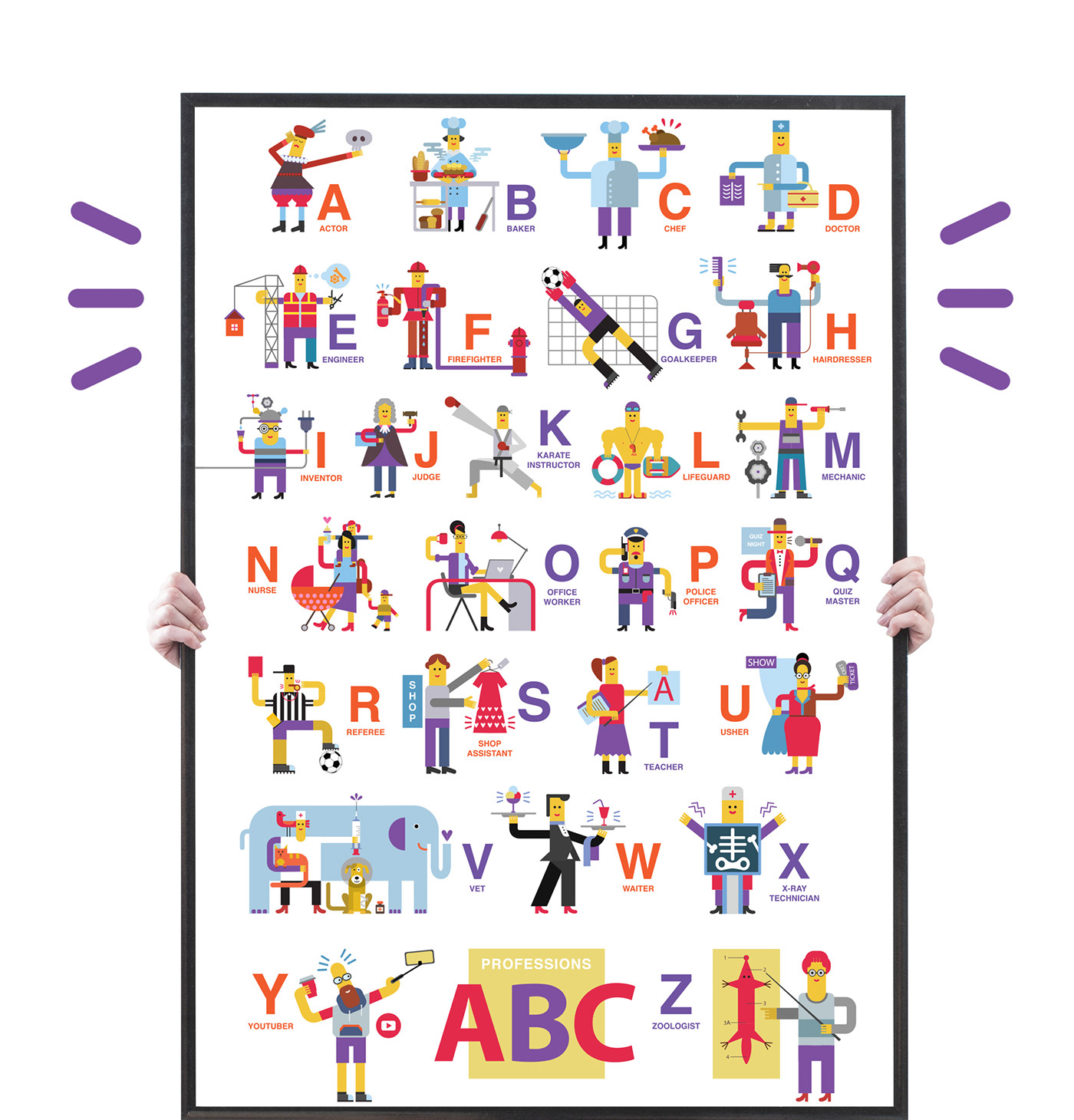 ABC alphabet book illustration characters children illustration ILLUSTRATION  kids illustration postcards poster Vector Illustration