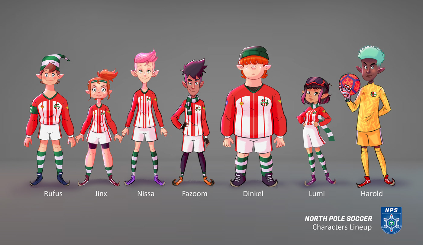 soccer sports story children Character design  concept art fantasy cartoon Christmas football