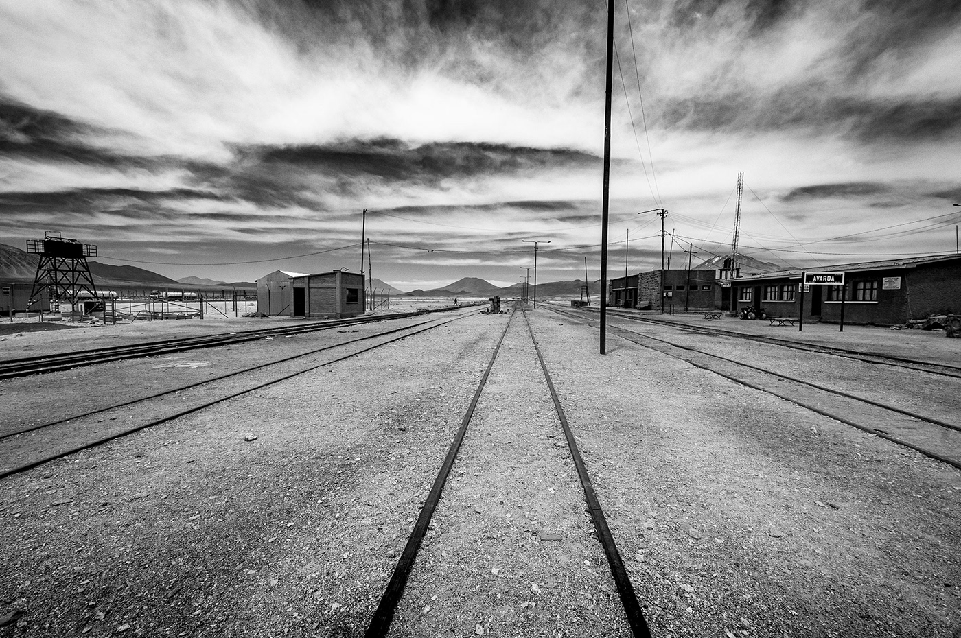 Black and white photography taken at the border between Bolivia and Chile.