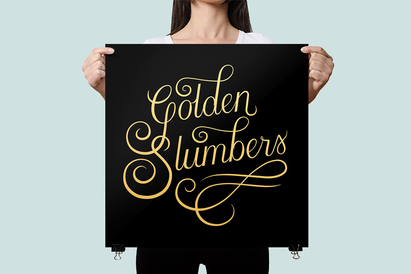lettering the beatles poster song gold Swashes
