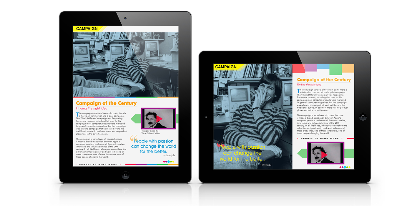 Steve Jobs design Emagazine editorial iPad tablet