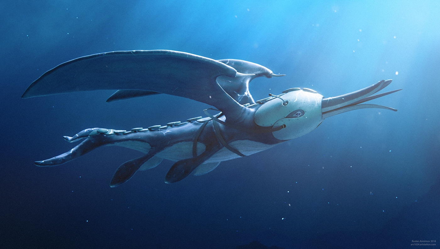 Artstation creatures alien underwater beyond the waves concept sketch fish aquatic