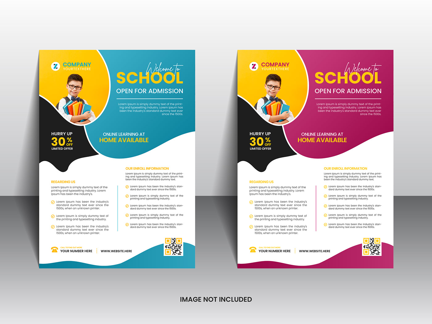 School admission social media post and school admission leaflet design template