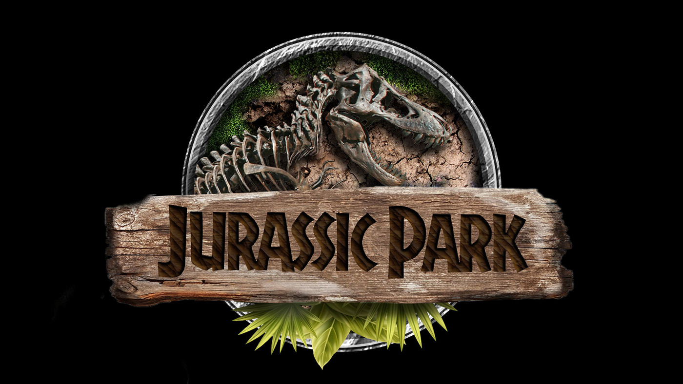 logo remake artwork Digital Art  ILLUSTRATION  photoshop Dinosaur Jurrasic Park