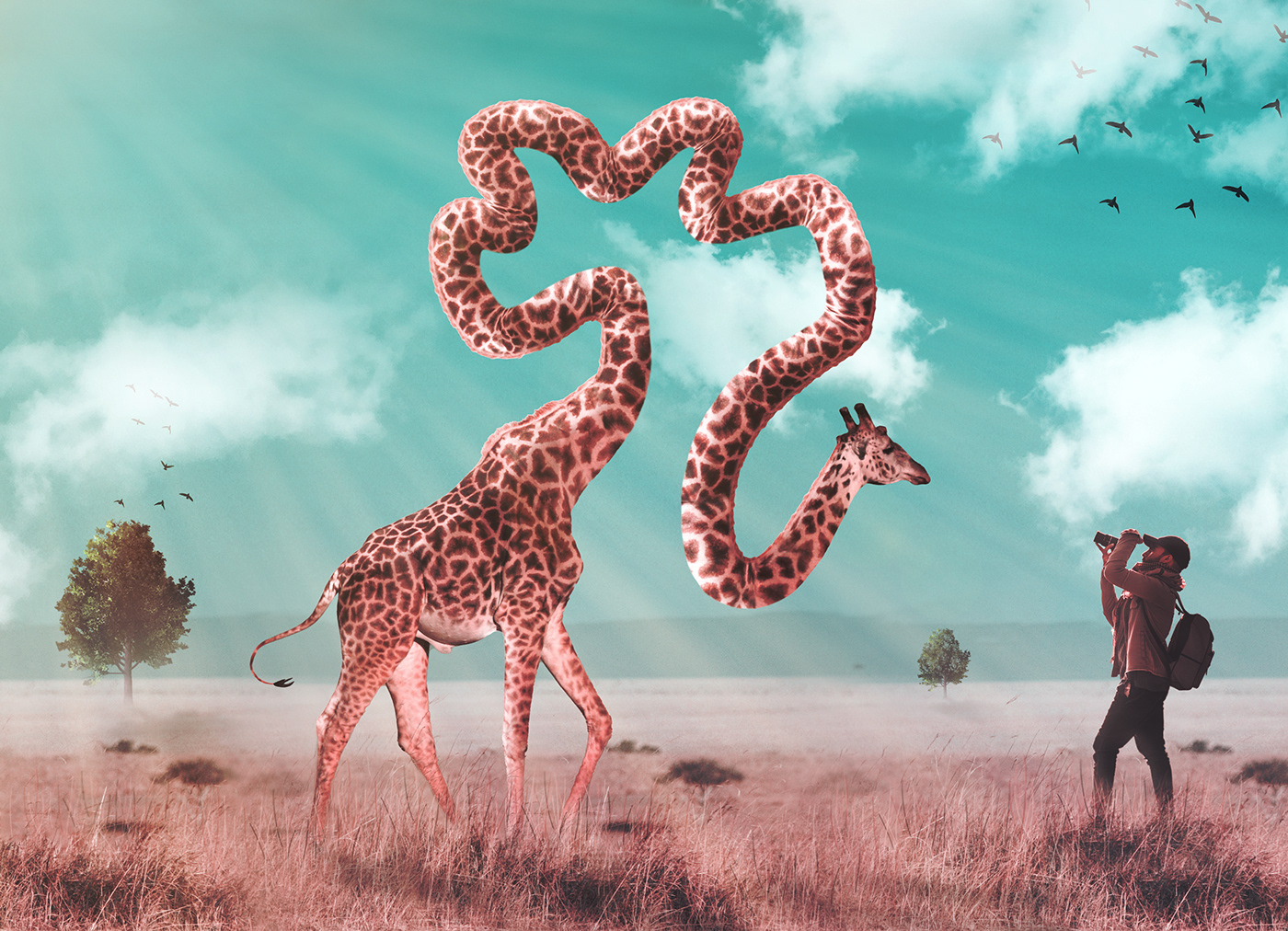 animal art artwork Digital Art  giraffe photomontage photomontages photoshop