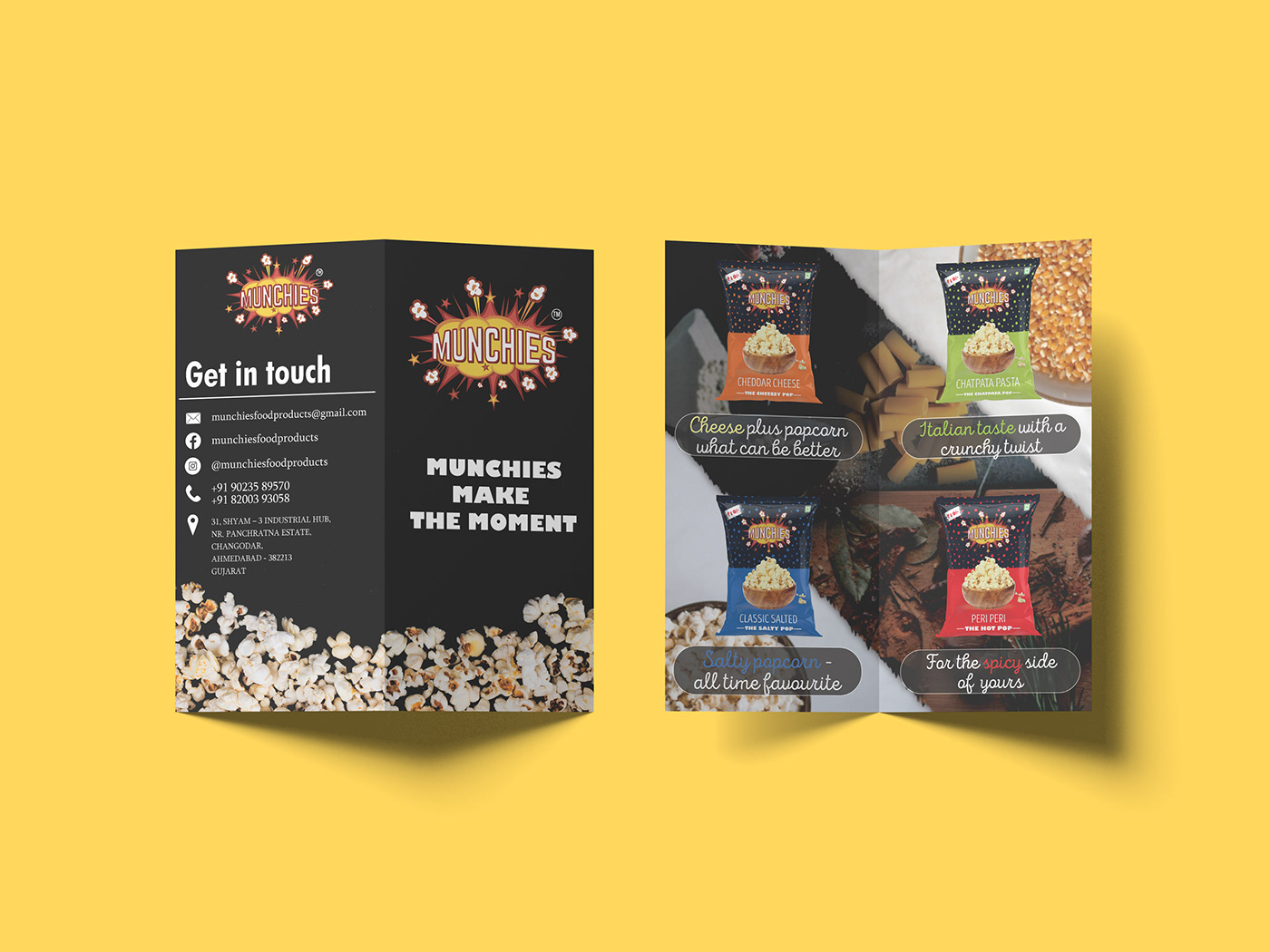 bag brochure Cheese chips Mockup Packaging Pasta peri peri popcorn product