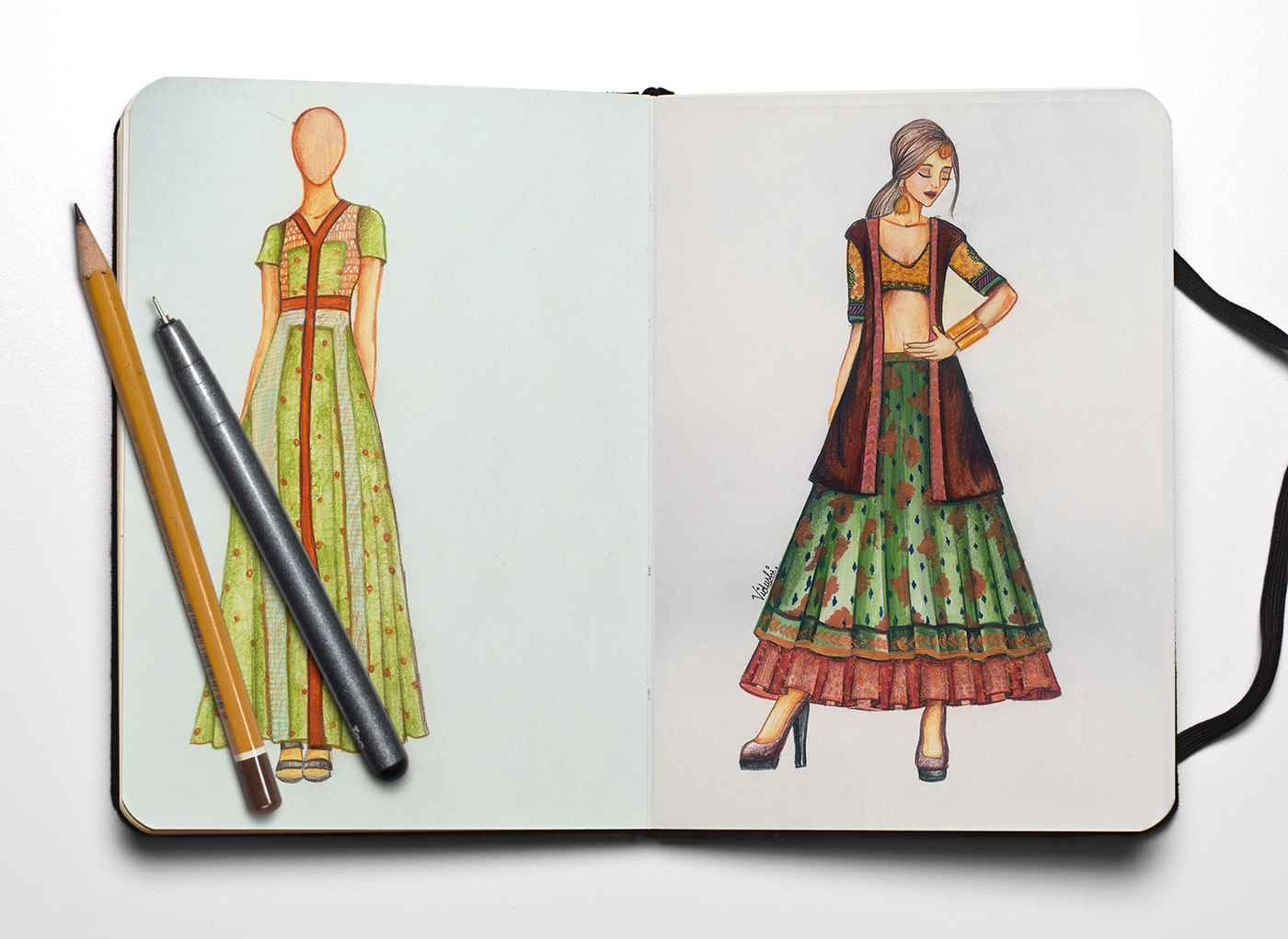 croquies   Ethnic women fashion design fashion illustration