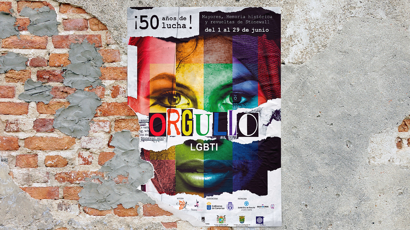 poster LGTBI gay design tenerife santa cruz colorful paper cartel cartelería