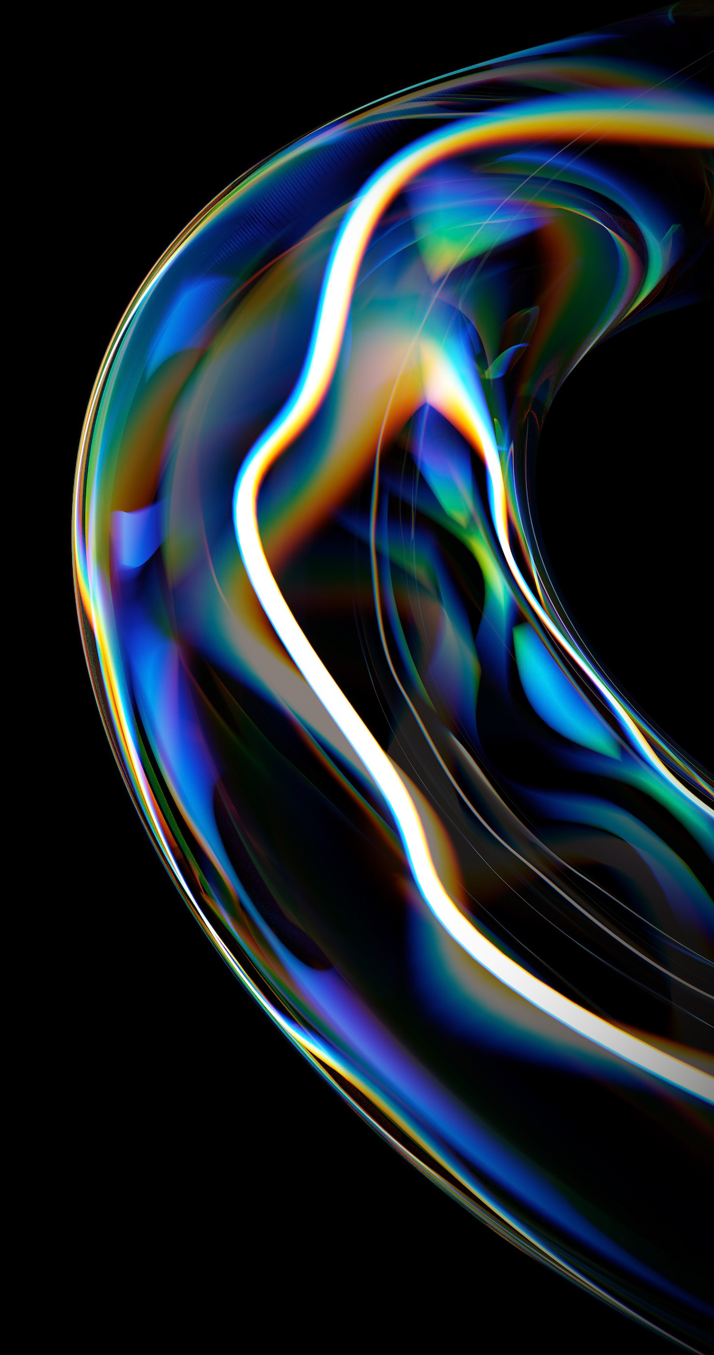 3D abstract light chroma color curves dispersion glass movement spectrum