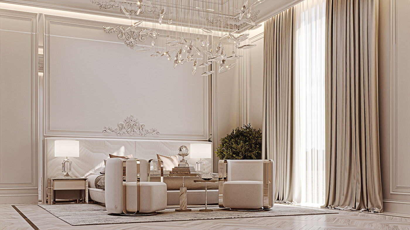 design eichholtz fendi interior design  luxury modern neoclassic Render Visionnaire Doha Qatar