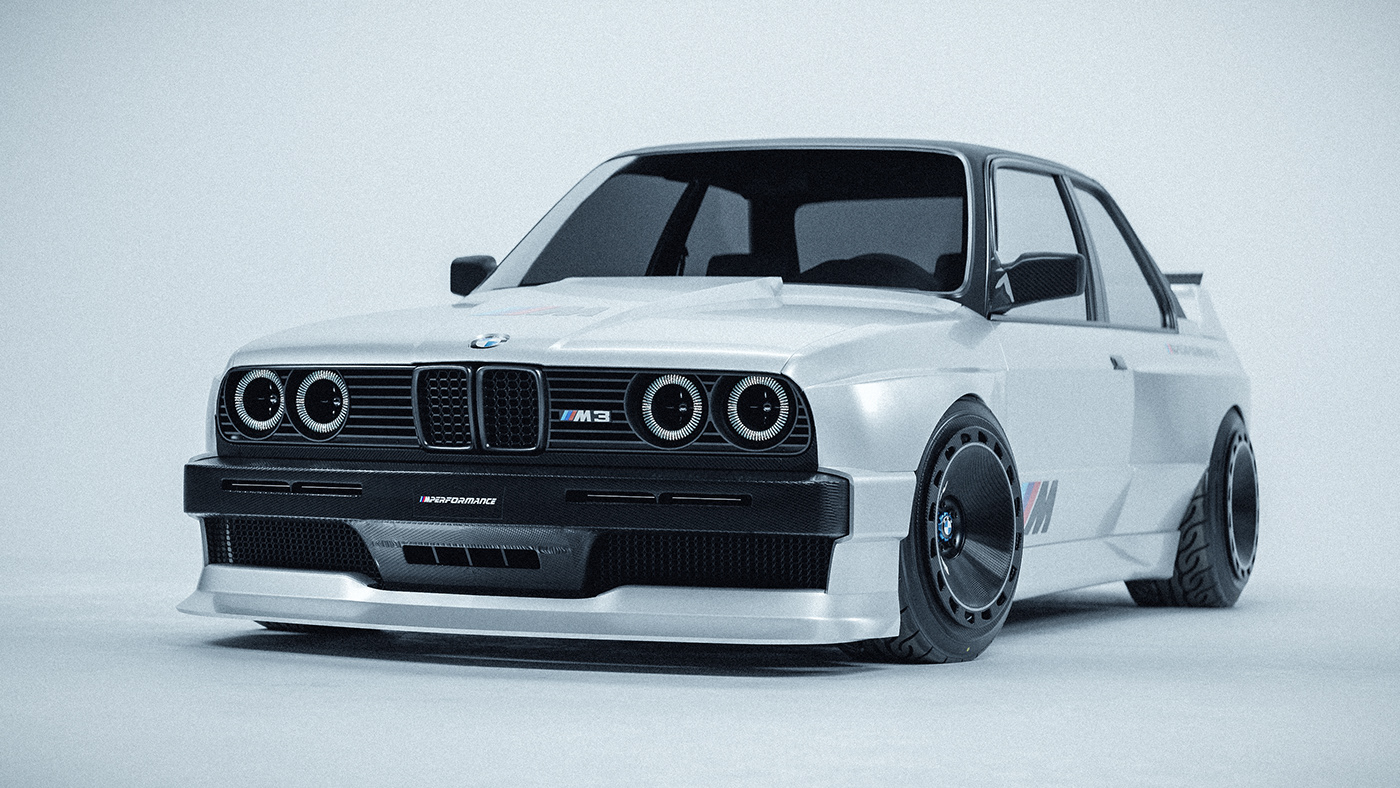 3D automotive   blender BMW car CGI concept modeling Render restomod