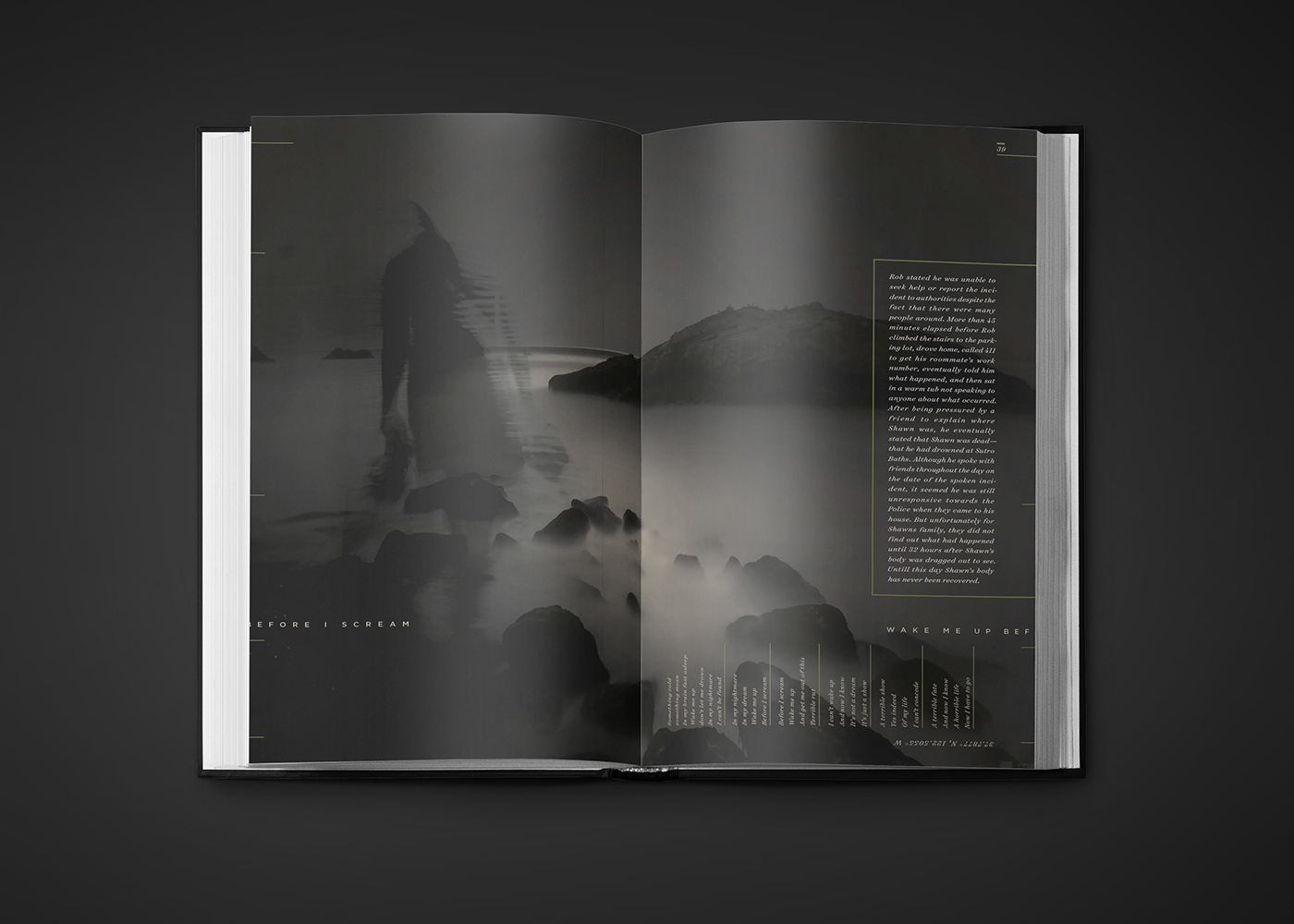 lost conceptual type experiment unity forest Lands End scared story Layout paragraph creepy interesting san francisco fog