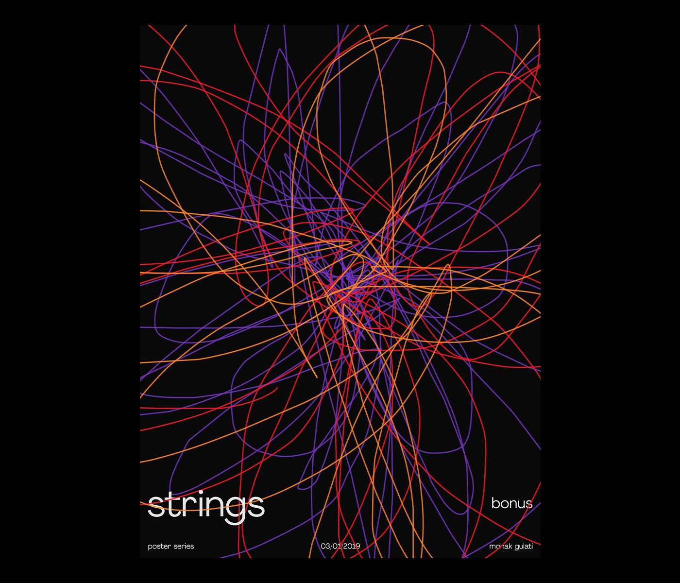 strings poster print Poster Design composition Piet Mondiran de stijl neo-plasticism Poster series