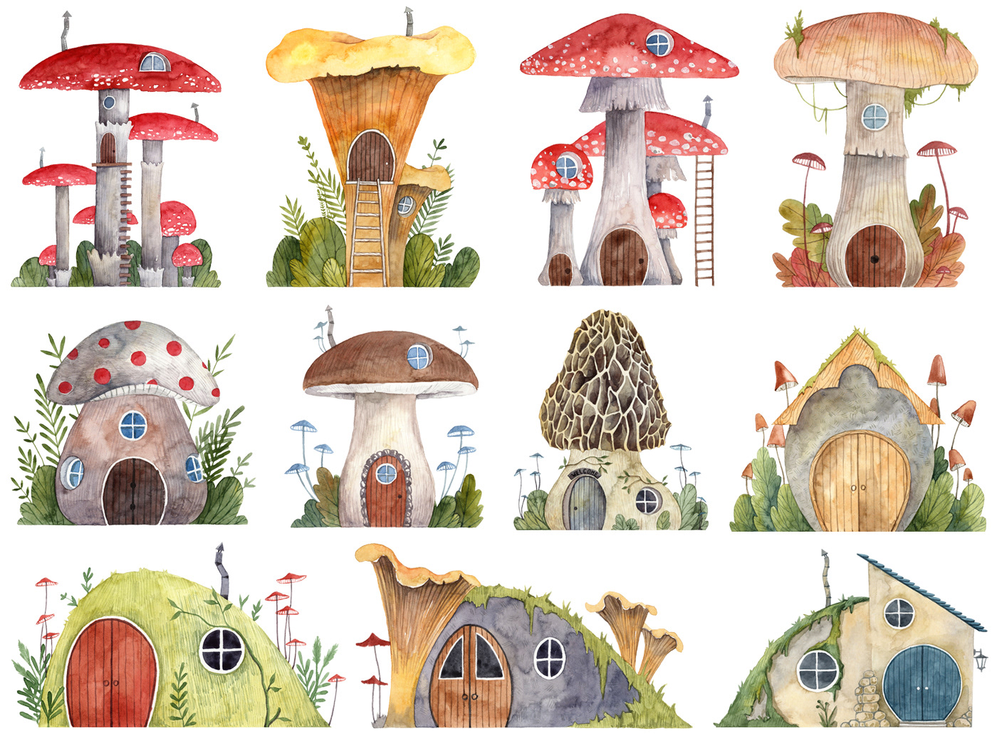 book fairy tale fantasy forest hut ILLUSTRATION  kids Magic   mushroom mushroom house