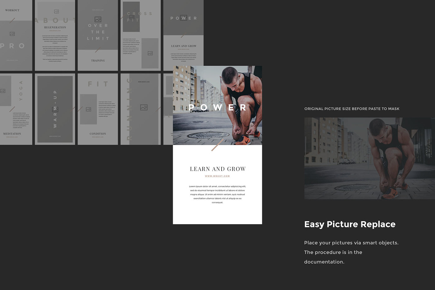 instagram Instagram Stories workout sport training social media Canva template fitness gym photoshop template