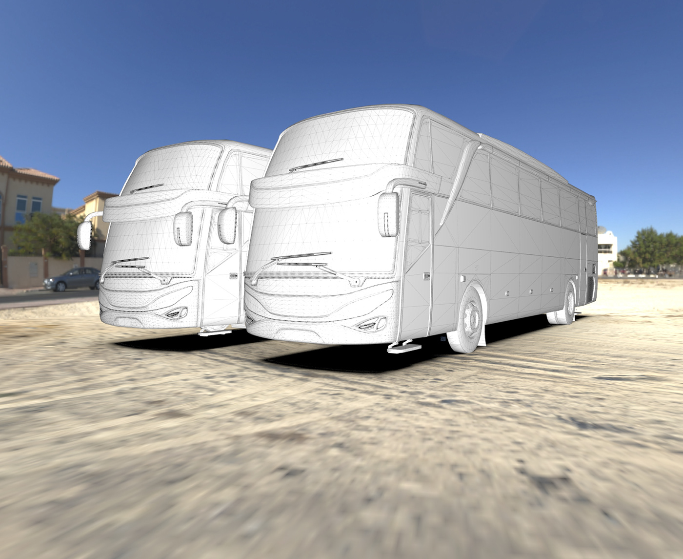 3D CGI Coach keyshot Render rendering Vehicle visualization