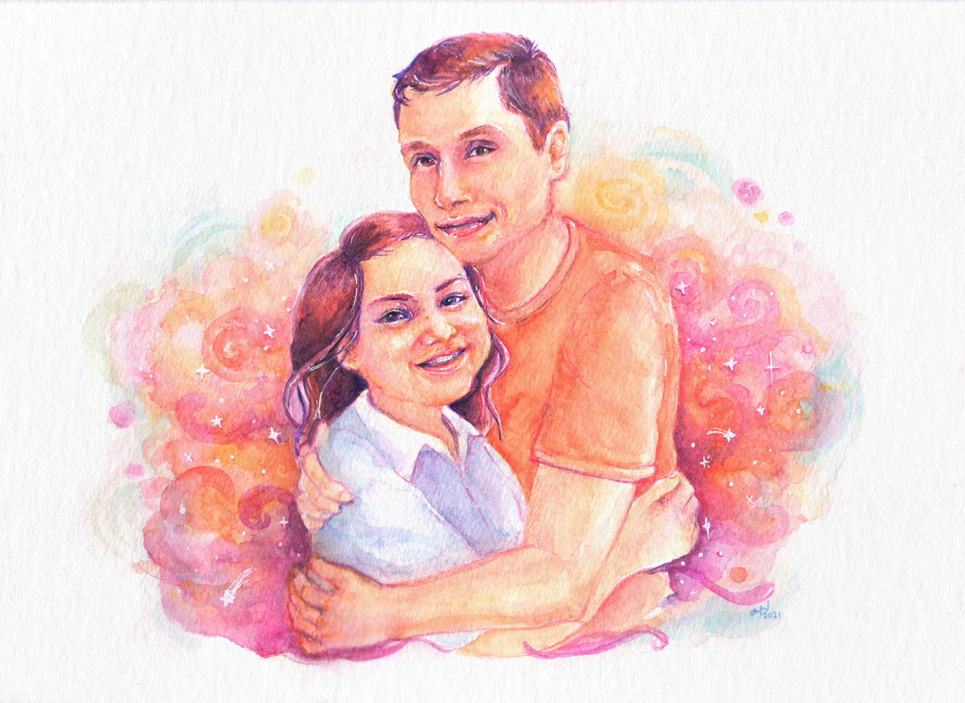 traditional ILLUSTRATION  watercolor acrylic painting   portrait