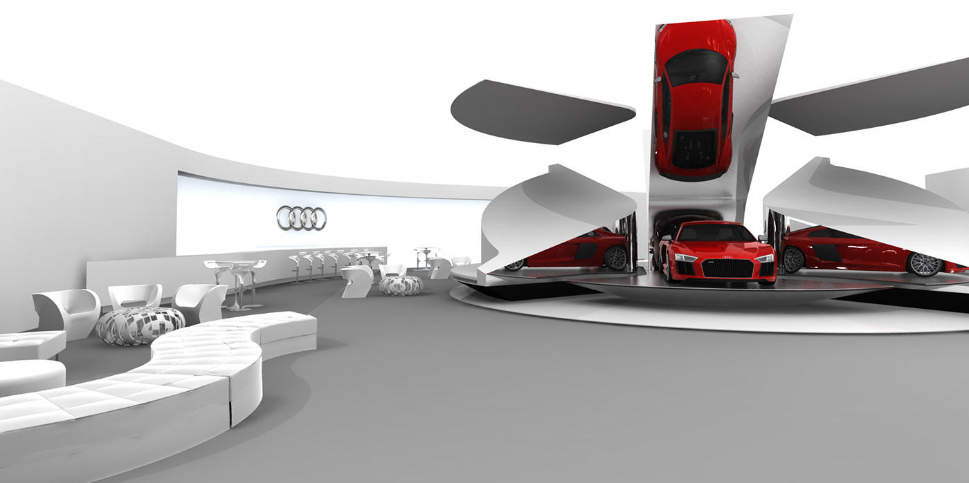 Audi lounge Interior auto exhibition Motor show auto show