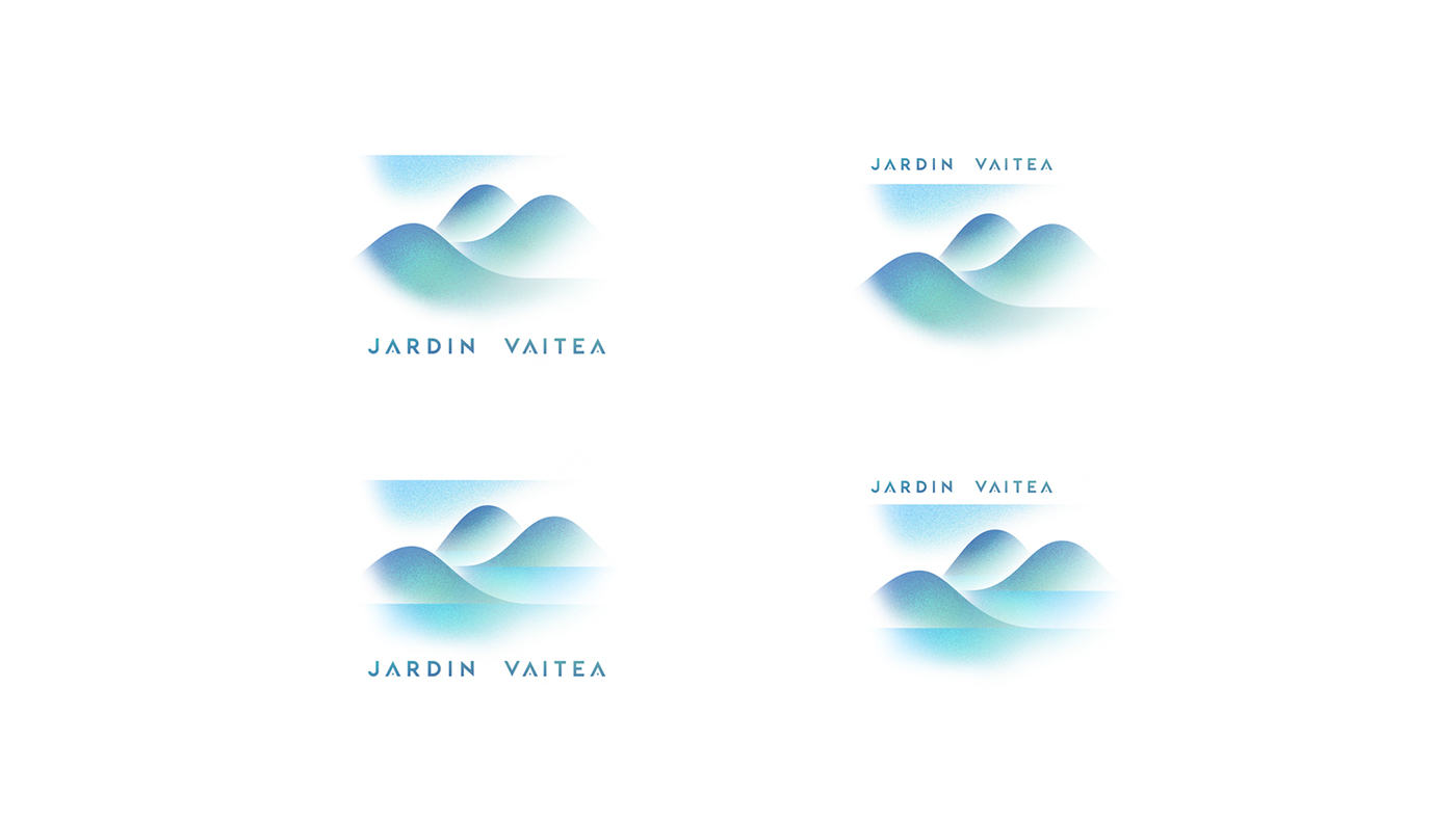 logo graphic design massage brand mountains Ocean water tahiti Tahitian