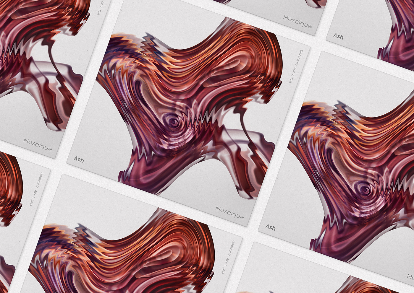 cover print music vunyl poster design 3D texture colors mock up