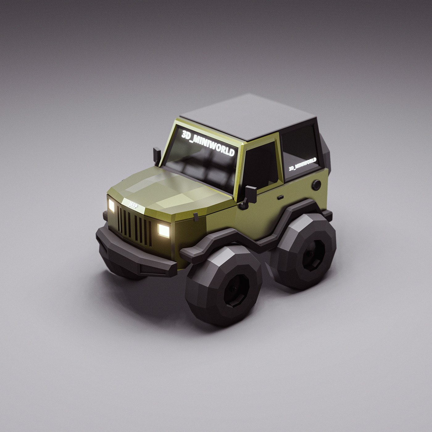 3D 3d modeling blender Cars cybertruck cycles DeLorean jeep Low Poly Render