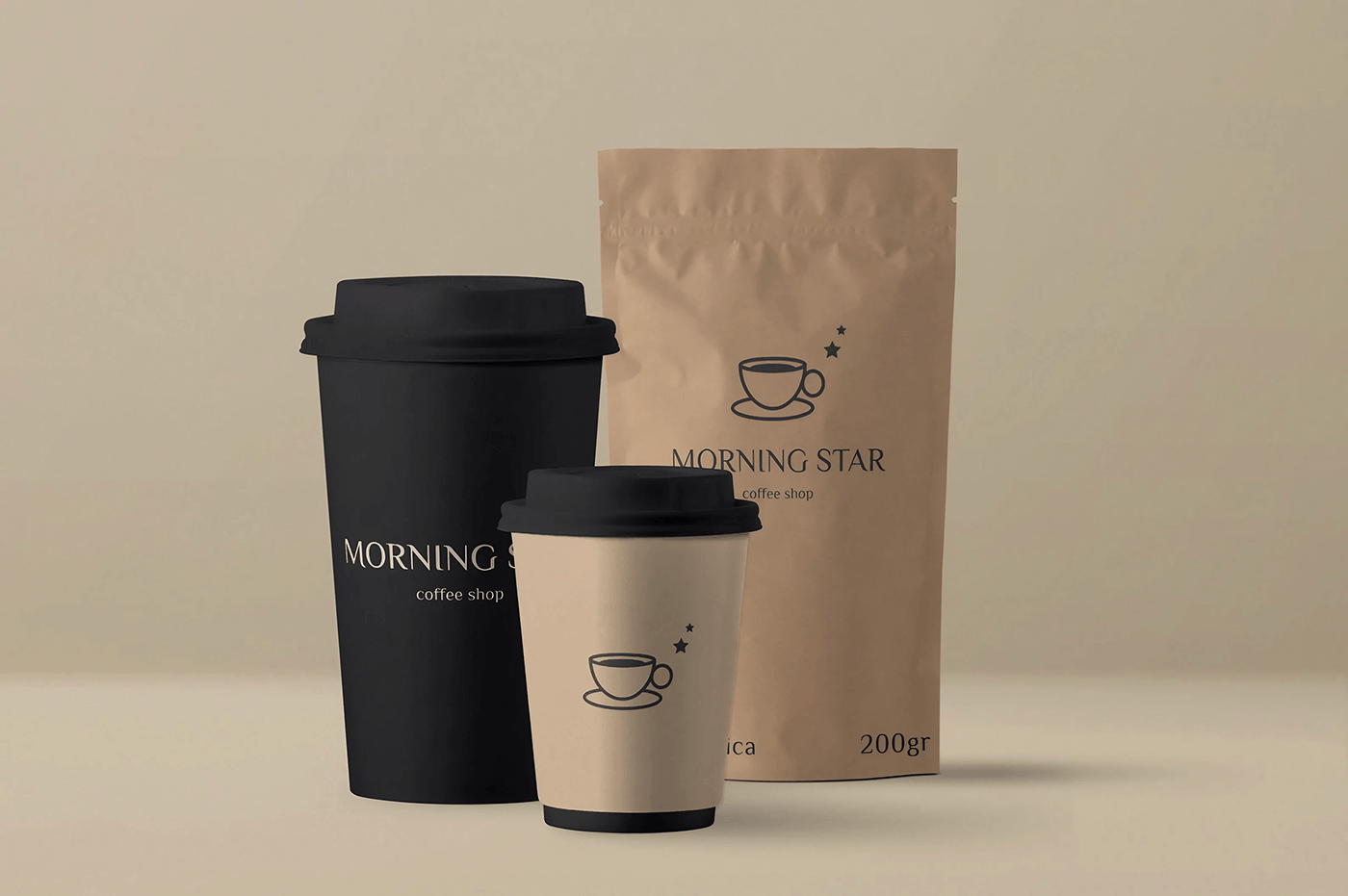 Coffee paper bag Mockup Packaging product design 