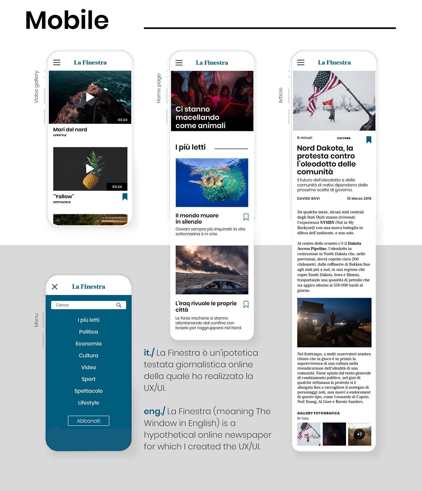 UX UI news editorial newspaper Web interaction mobile online magazine photo gallery