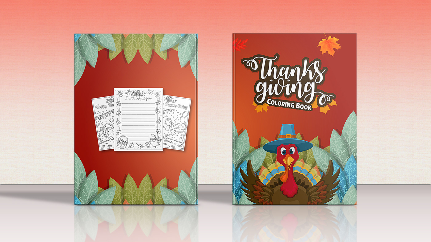 KDP Book Cover - Thanks Giving Coloring Book
