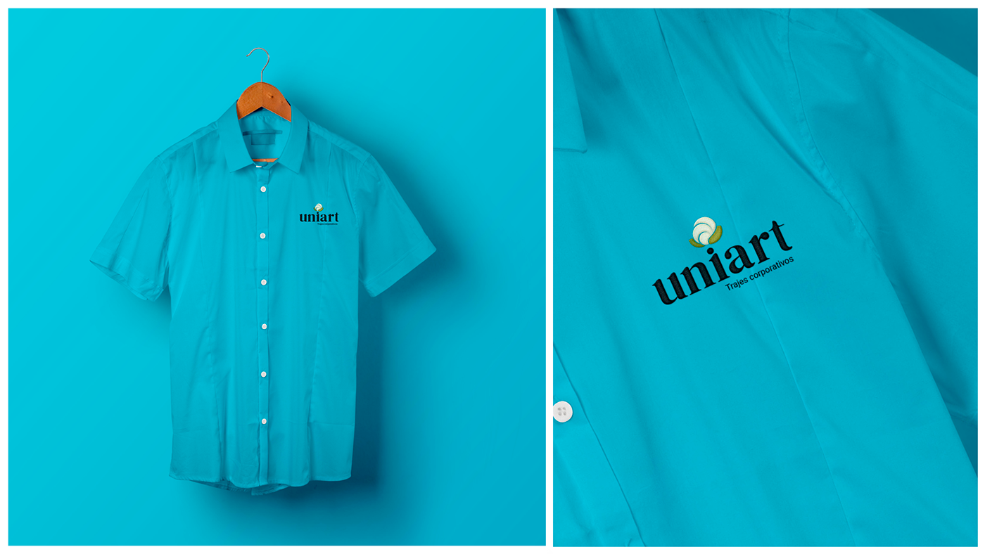logo redesign design gráfico algodão uniformes Illustrator Ilustração