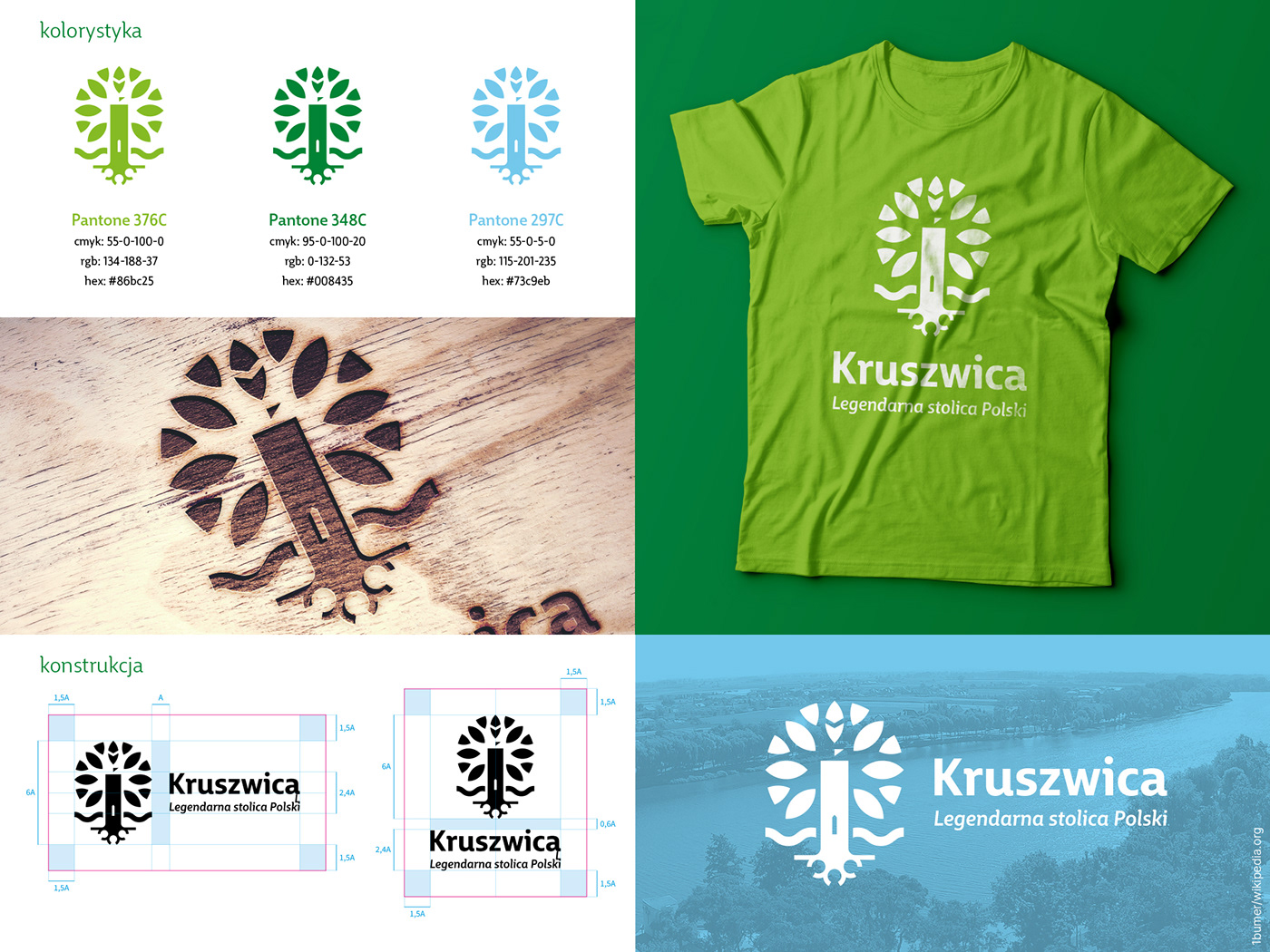 green heritage identity kruszwica logo Nature tower town Tree 