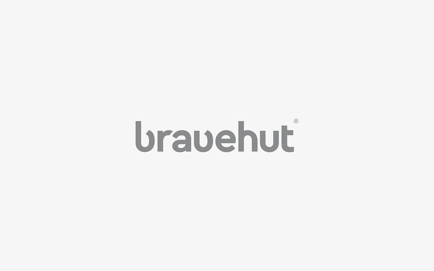 Brave hut agency logo letters typo red bold UI ux romania wordmak Logotype curve minimal