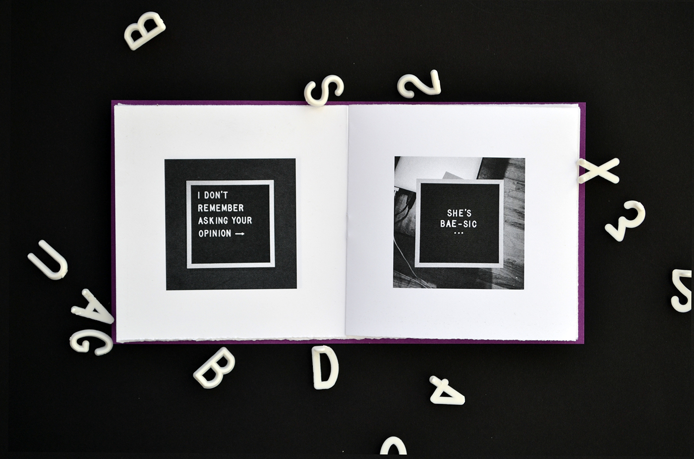 Zine  marquee letterfolk handmade Reading book print black and white