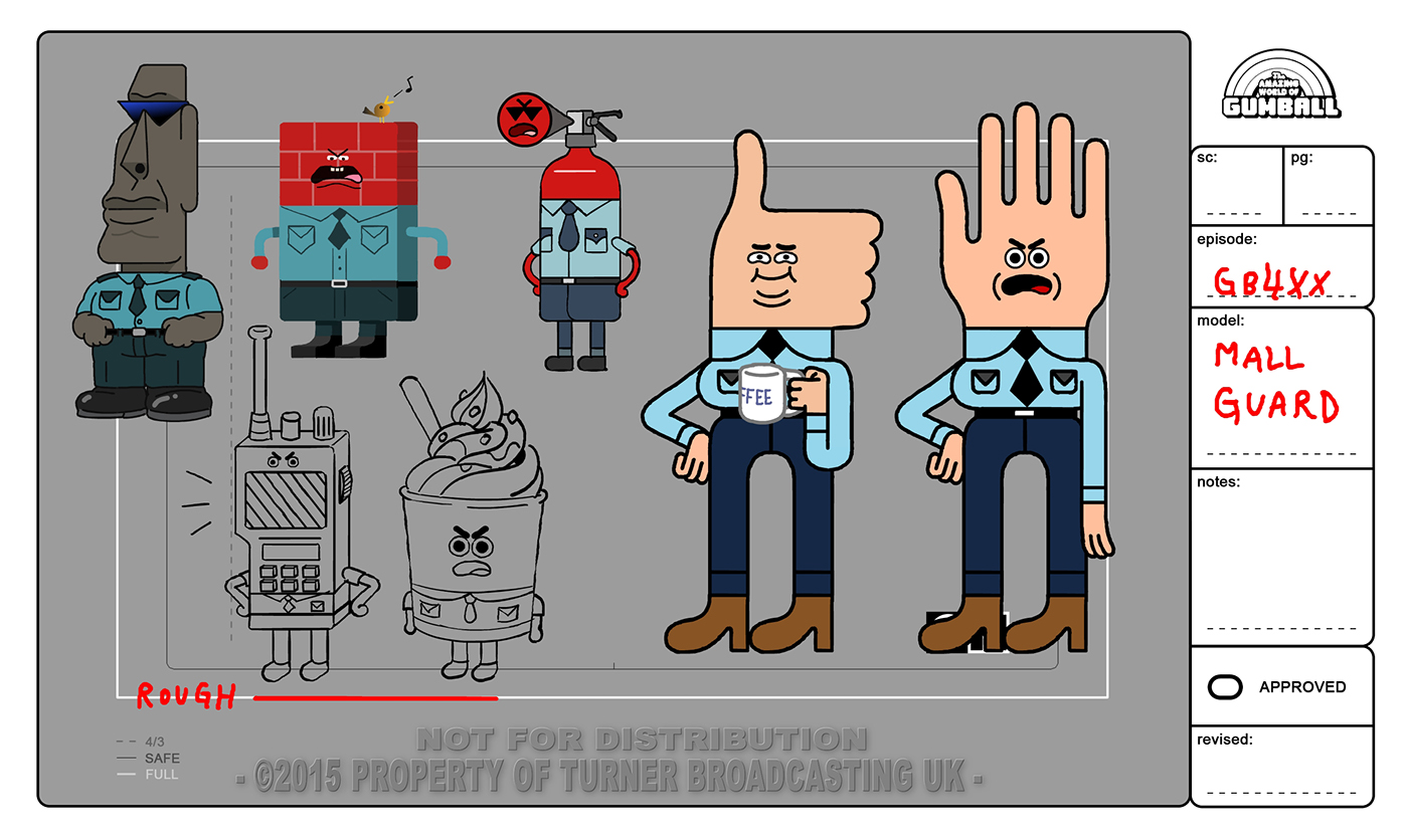 Character design  animation  Gumball cartoon yoann hervo