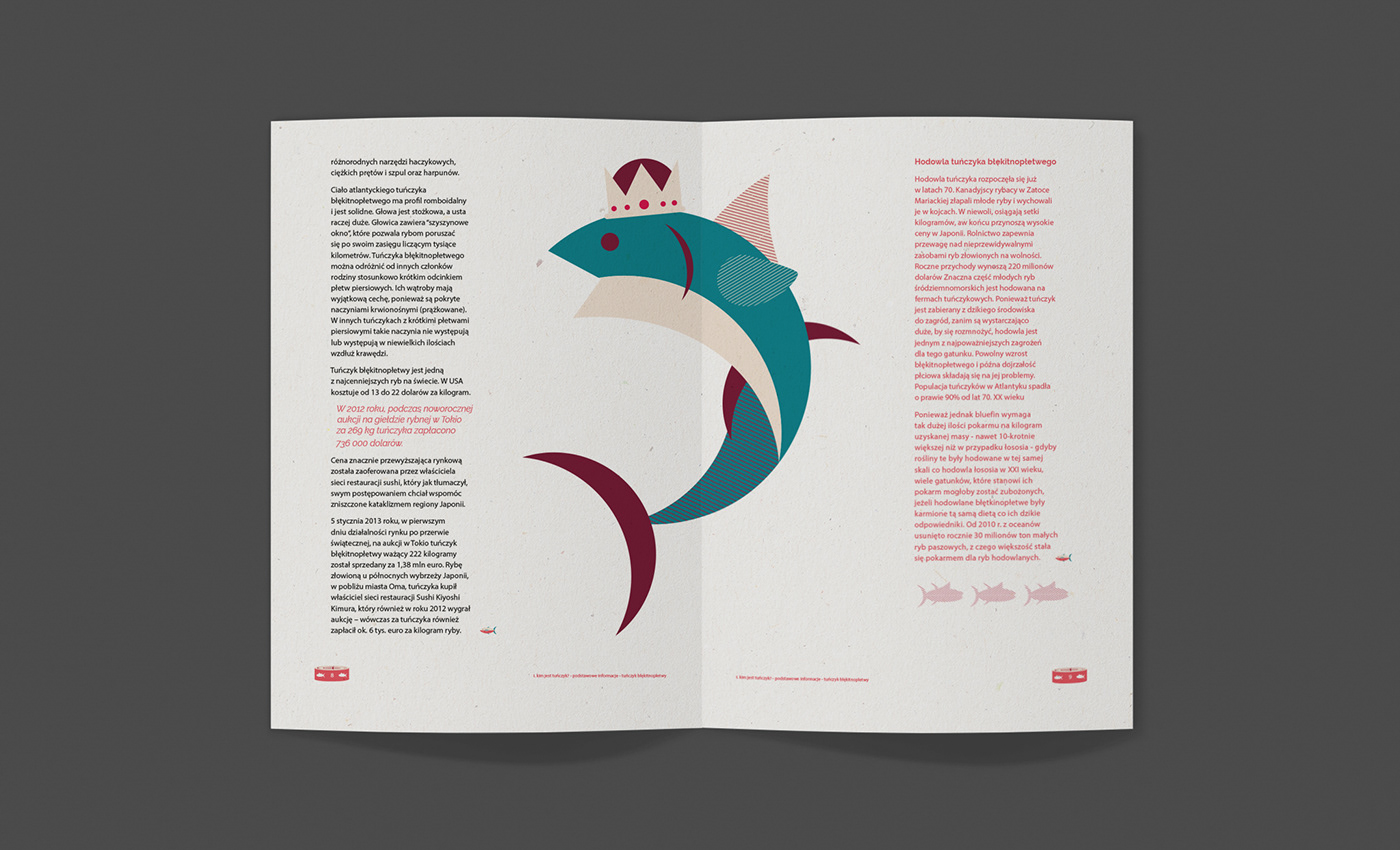 Zine  vector Booklet editorial fish tuna ILLUSTRATION  flat Retro