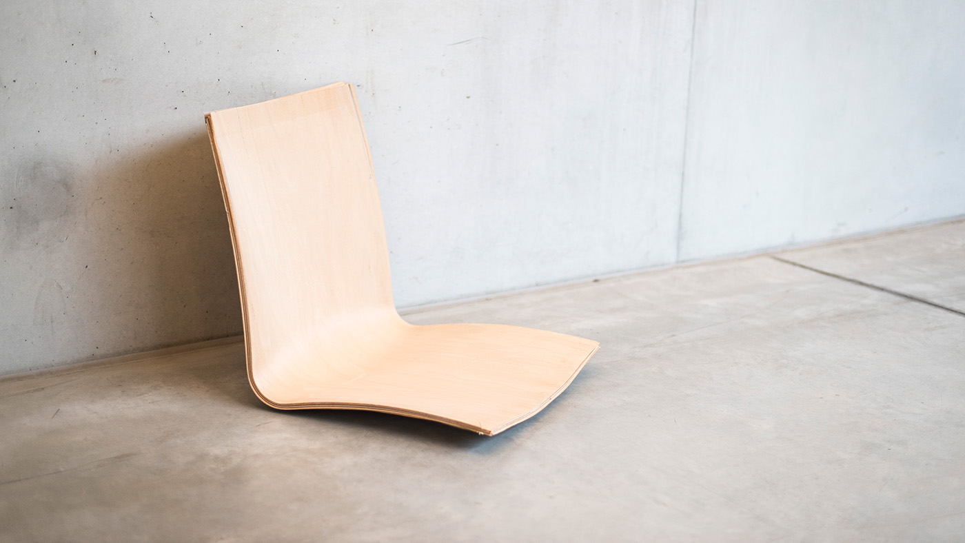 plywood chair chairdesign prototype universit student steel furniture