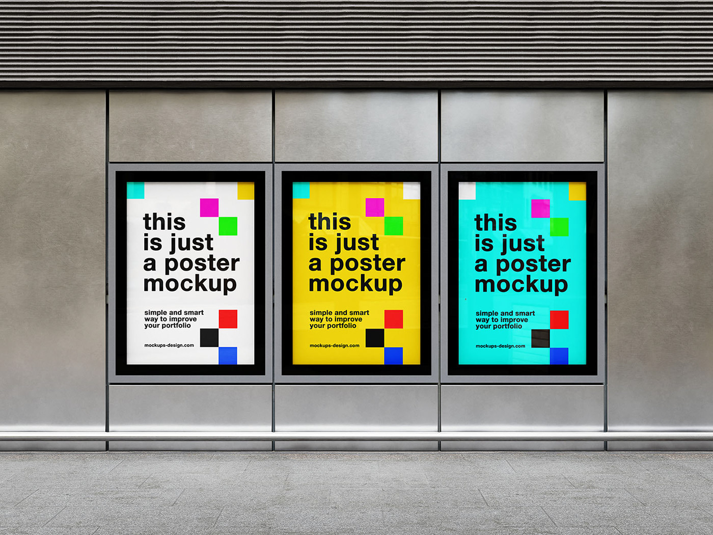 poster Mockup frame Street template psd download Outdoor